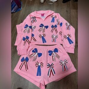 Queen of sparkle set new without tag- top M NWOT- short size S NWOT